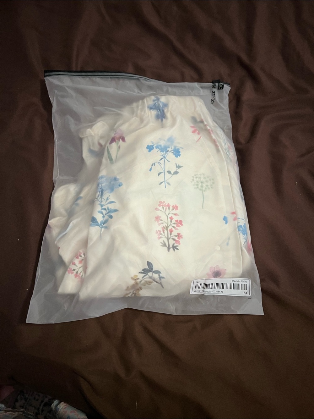 Girls Cream Floral Ruffle Set - Picture 3 of 9